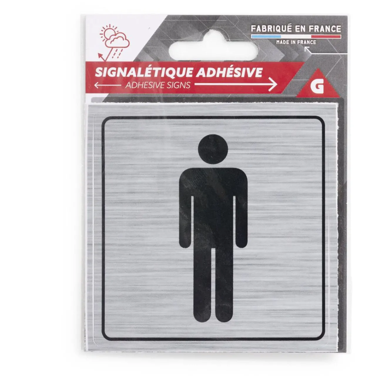 Gifi Colle Et Adhésif^Signalétique adhésive "WC homme" - 8x8 cm