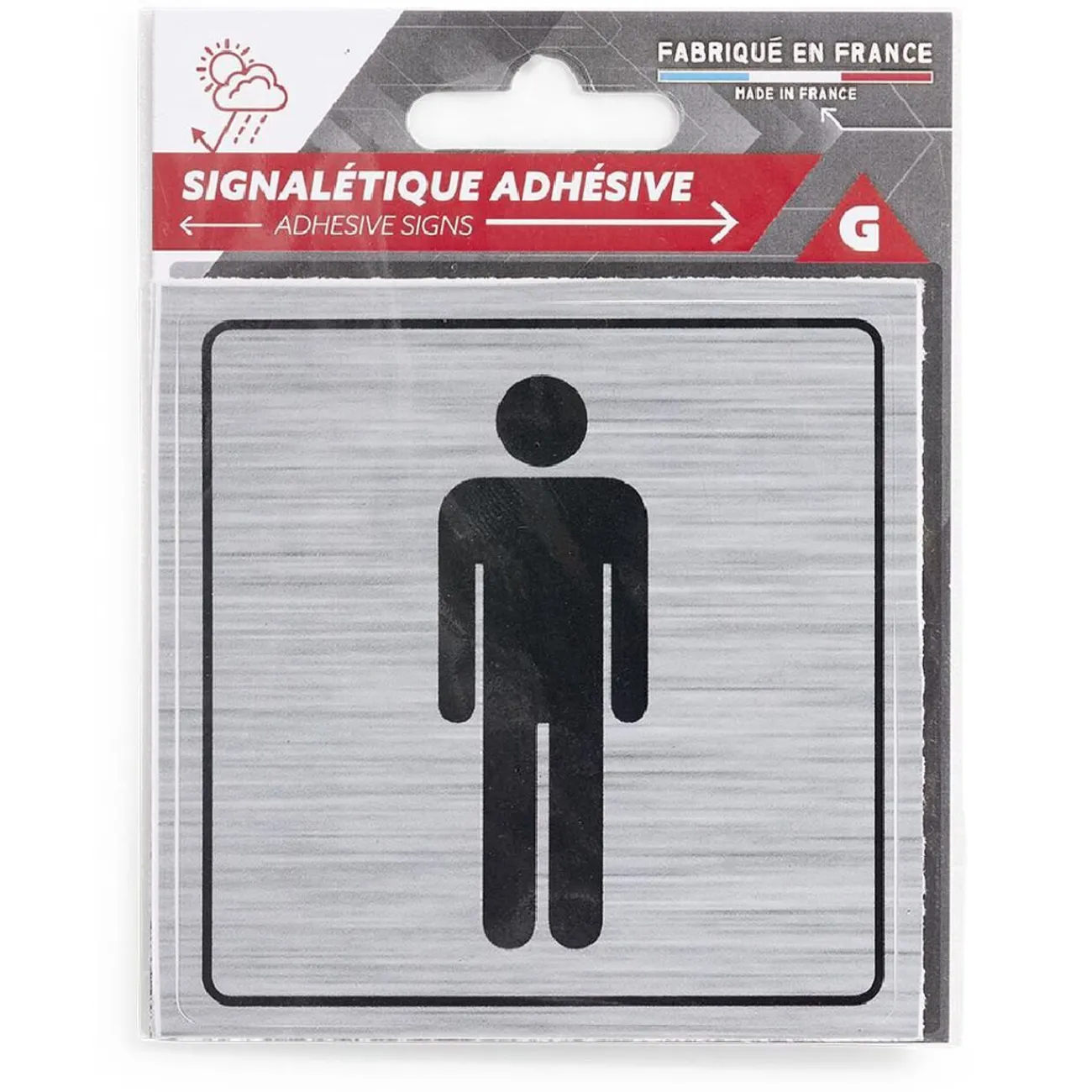 Gifi Colle Et Adhésif^Signalétique adhésive "WC homme" - 8x8 cm