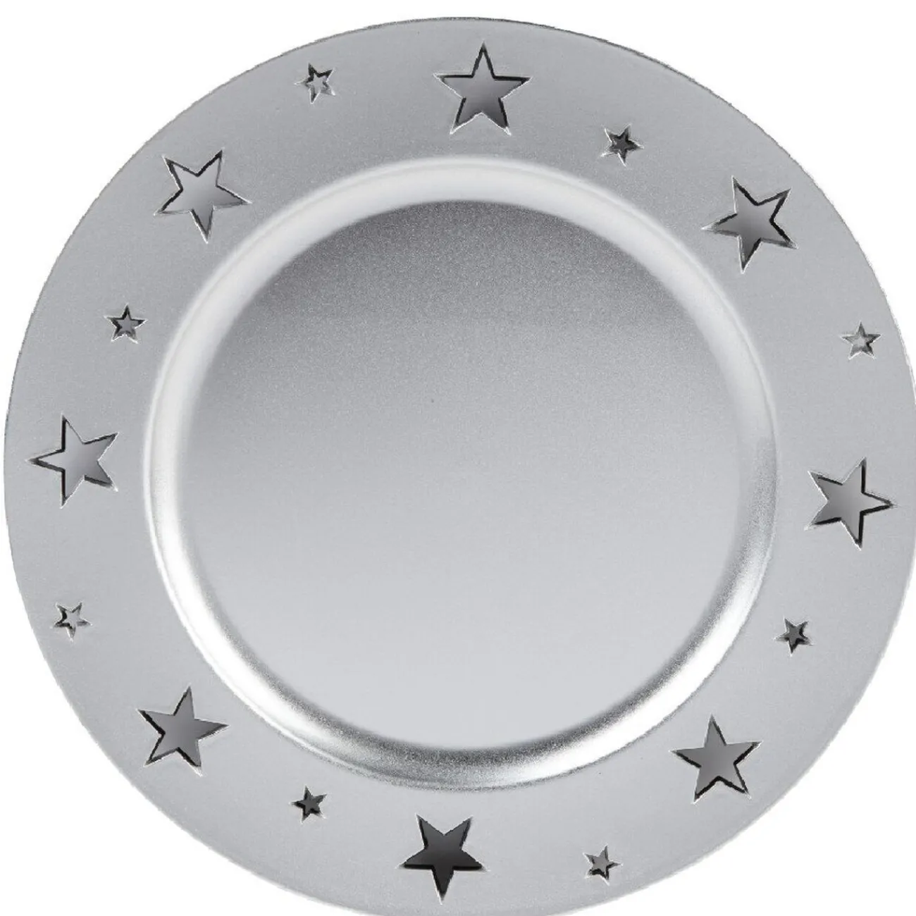 Gifi Sous assiette plastique argenté motif étoiles