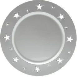 Gifi Sous assiette plastique motif étoile argenté