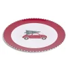 Gifi Sous assiette rond Noël rouge motif voiture Ø33cm