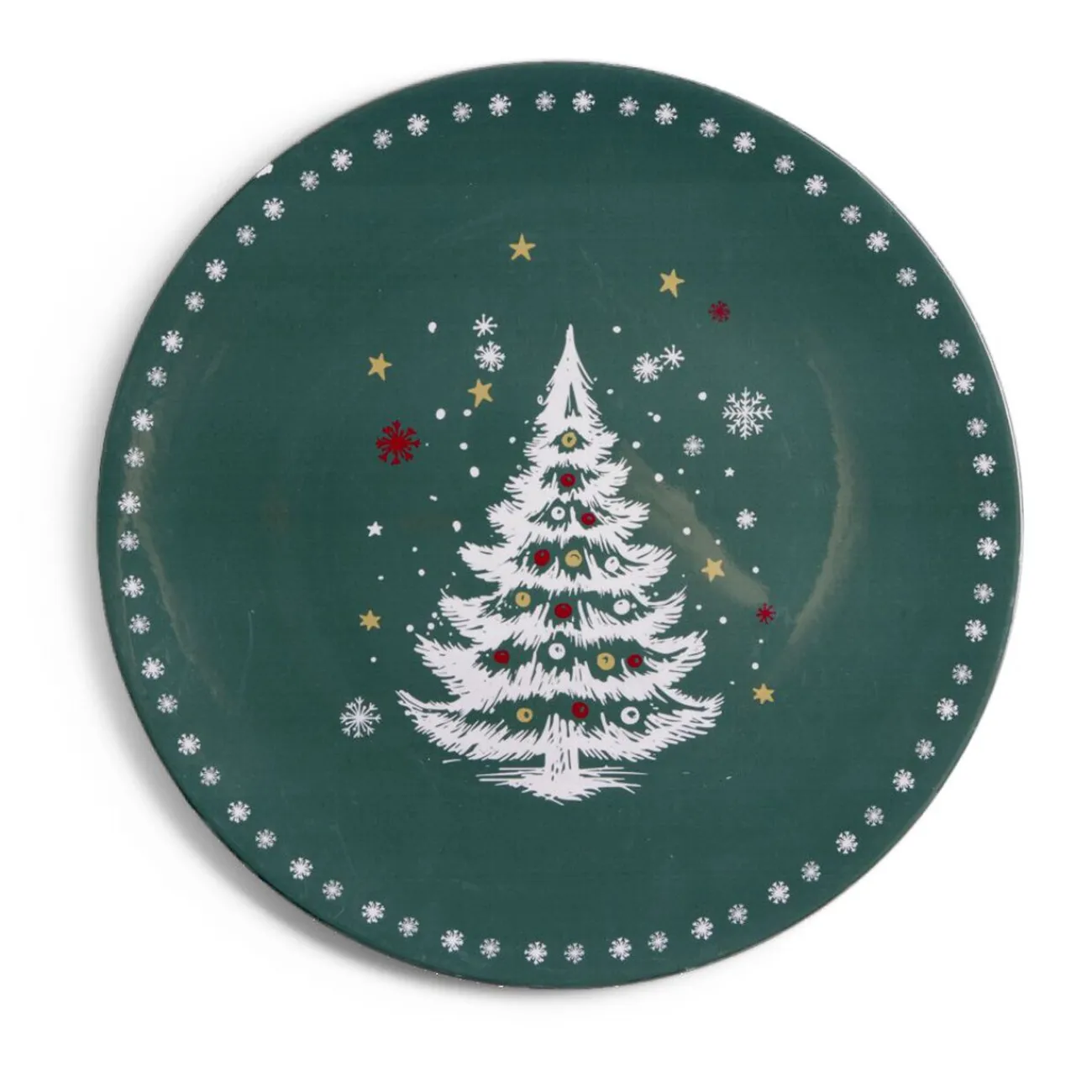 Gifi Sous assiette rond vert motif sapin de Noël Ø33cm
