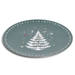 Gifi Sous assiette rond vert motif sapin de Noël Ø33cm