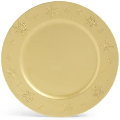 Gifi Sous assiette ronde doré Ø33cm rebord flocon