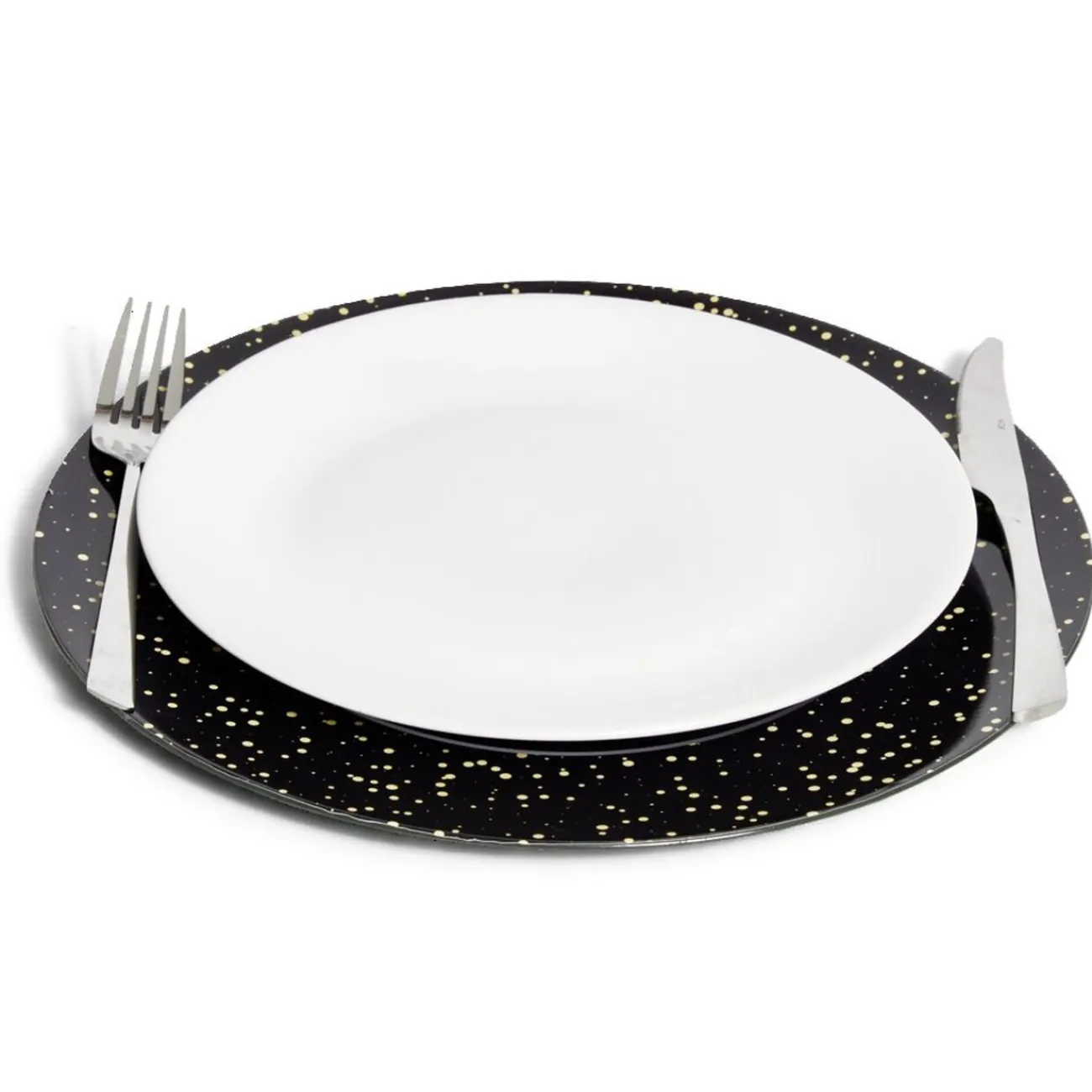 Gifi Sous assiette ronde noir et doré Ø33cm