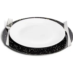 Gifi Sous assiette ronde noir et doré Ø33cm