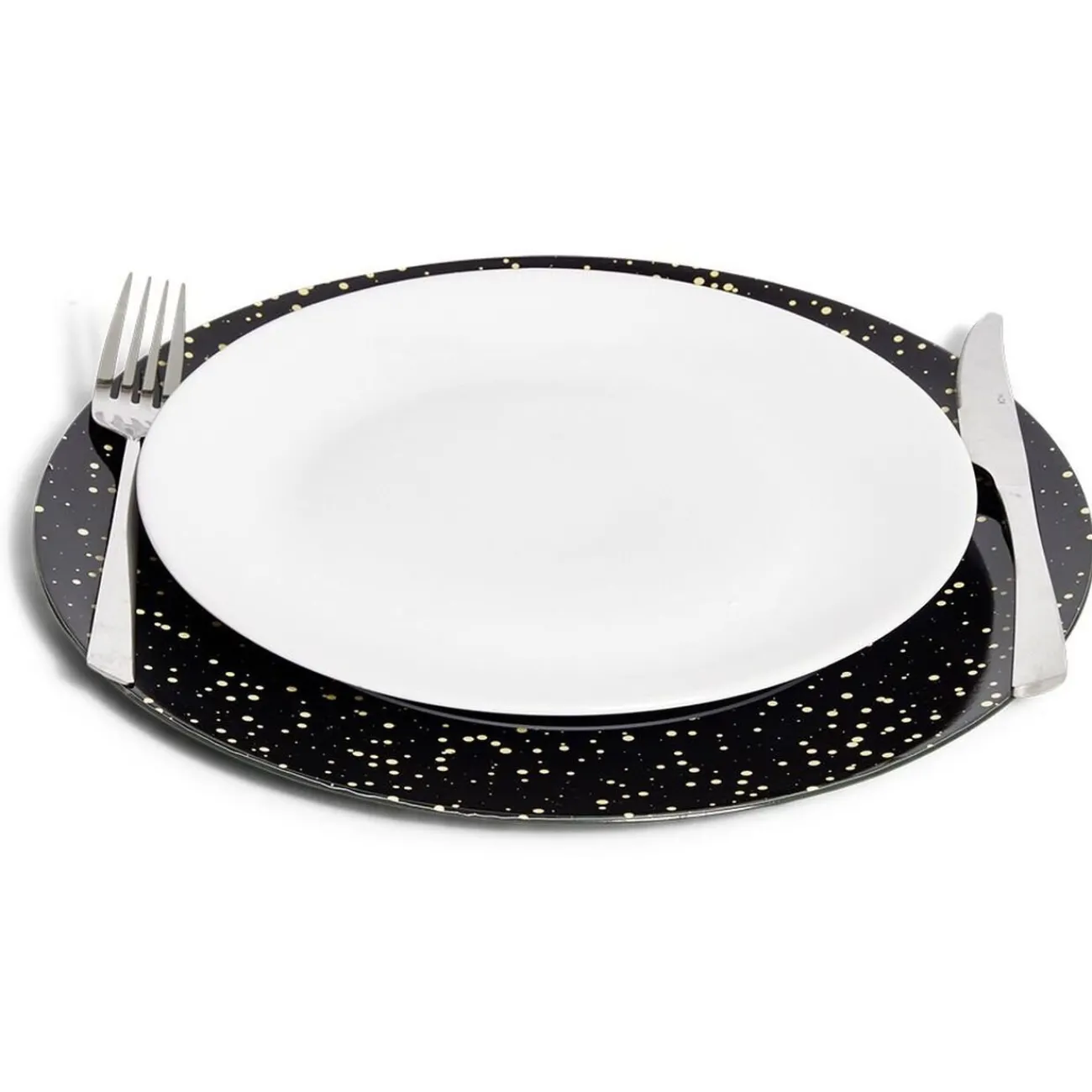 Gifi Sous assiette ronde noir et doré Ø33cm