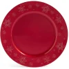 Gifi Sous assiette ronde rouge Ø33cm rebord flocon