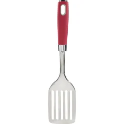 Gifi Spatule ajourée en inox avec manche en polypropylène rouge