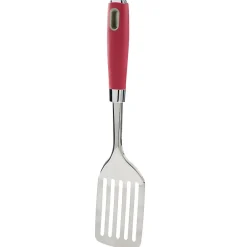 Gifi Spatule ajourée en inox avec manche en polypropylène rouge