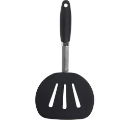 Gifi Spatule ajourée en inox et silicone noir