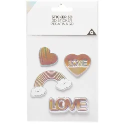 Gifi Beauté^Sticker 3D arc-en-ciel coeur