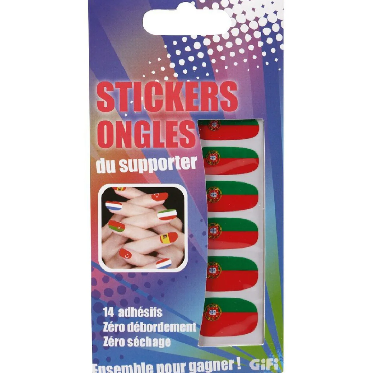 Gifi Beauté^Sticker ongles supporter Portugal x14