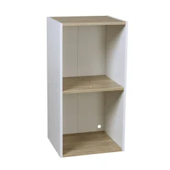 Gifi Rangement|Structure 2 casiers Box Cube blanc et naturel 35,2x30xH69,2cm