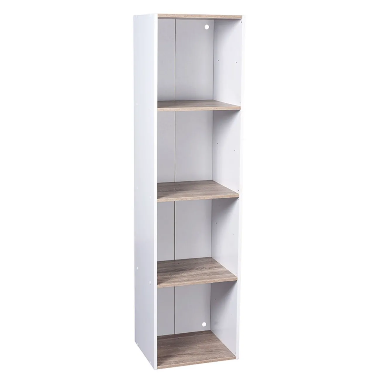 Gifi Rangement|Structure 4 casiers Box Cube blanc et naturel 35,2x30xH137,2cm