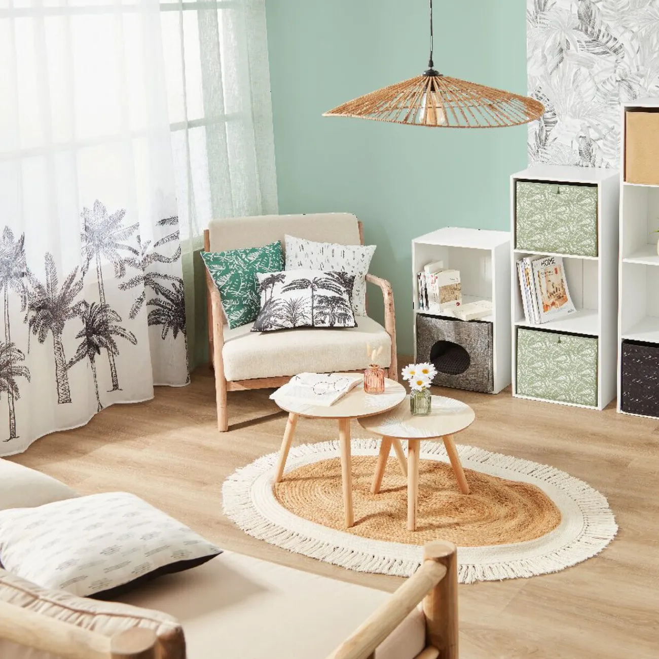 Gifi Rangement|Structure Box Cube 4 cases 35,2x30xH.137,2cm bois blanc