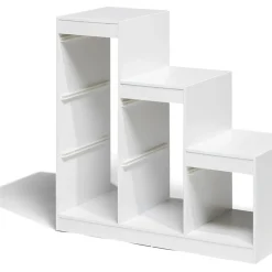 Gifi Rangement|Structure pour bac de rangement 6 cases bois blanc