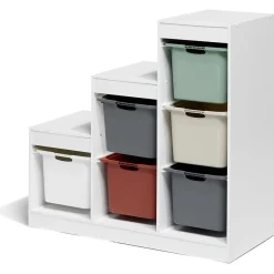 Gifi Rangement|Structure pour bac de rangement 6 cases bois blanc