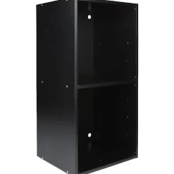 Gifi Rangement|Structure étagère 2 cases bois noir