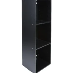 Gifi Rangement|Structure étagère 3 cases bois noir