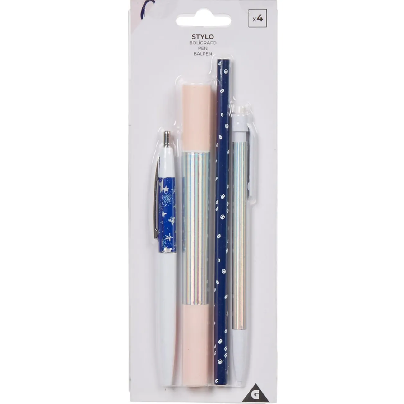 Gifi Beauté^Stylo déco banquise blanc et bleu x4