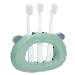 Gifi Aménagement Salle De Bain^Support 3 brosses à dents enfant vert