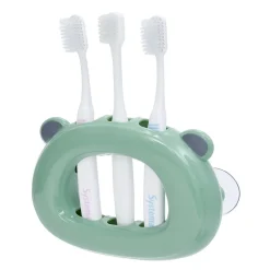 Gifi Aménagement Salle De Bain^Support 3 brosses à dents enfant vert