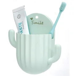 Gifi Aménagement Salle De Bain^Support brosse à dents adhésif forme cactus