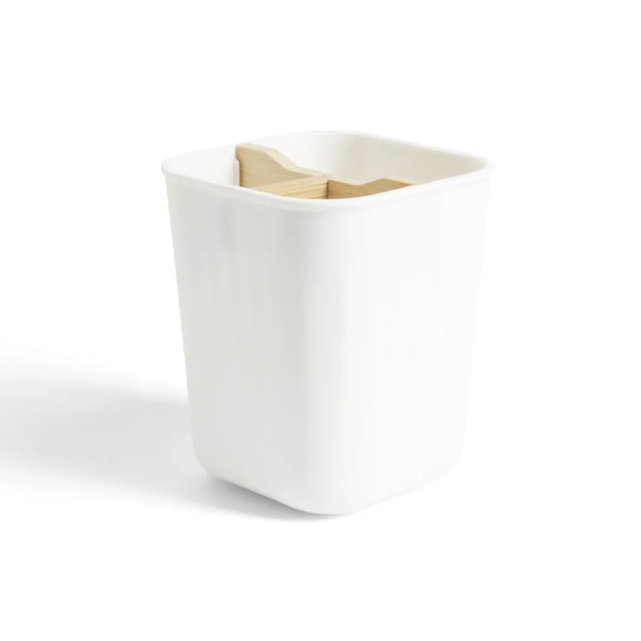 Gifi Aménagement Salle De Bain^Support brosse à dents bambou et plastique blanc