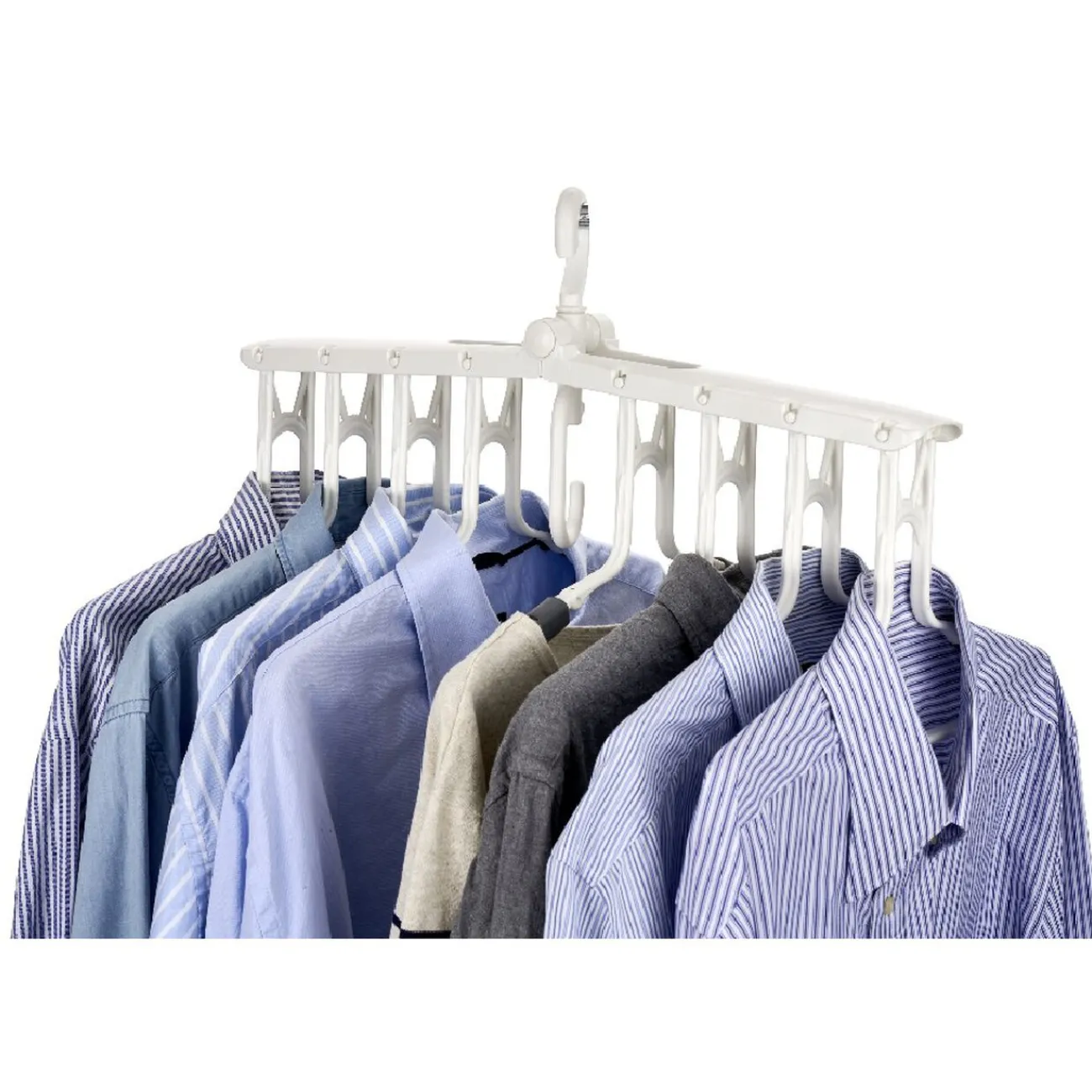 Gifi Rangement|Support malin 8 cintres en 1 pour penderie blanc