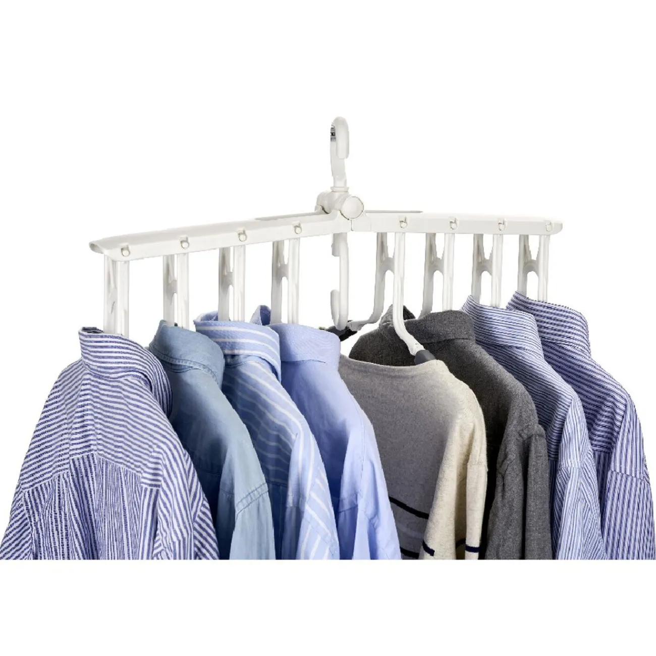 Gifi Rangement|Support malin 8 cintres en 1 pour penderie blanc