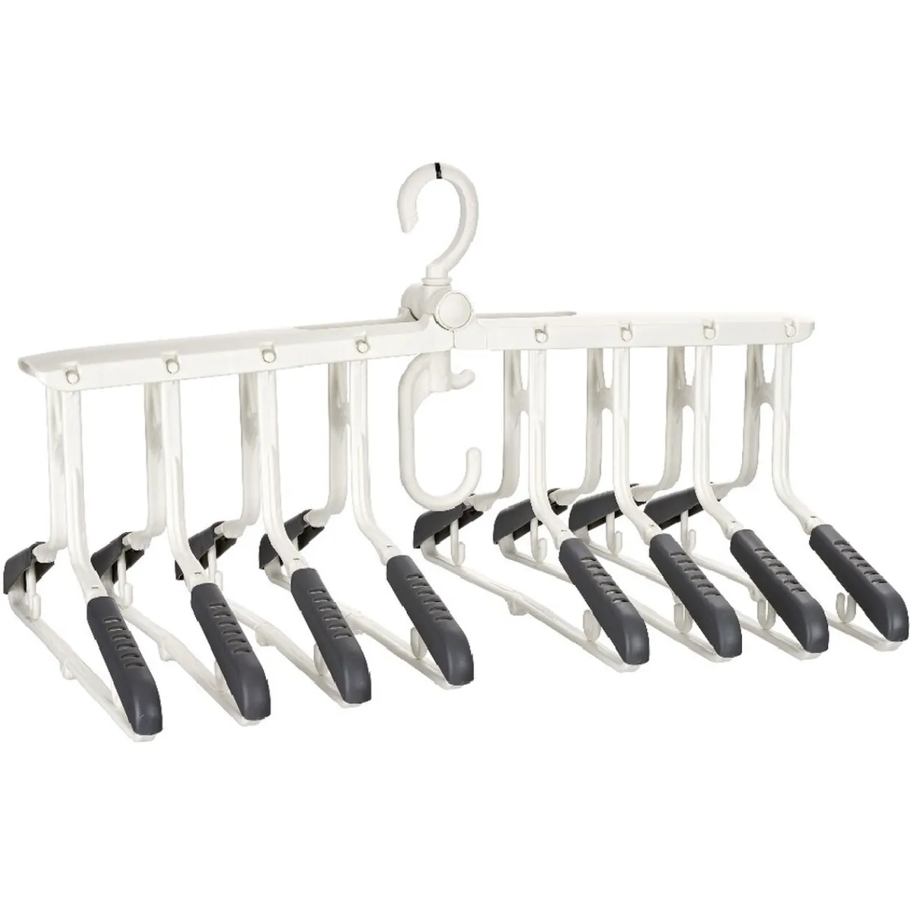 Gifi Rangement|Support malin 8 cintres en 1 pour penderie blanc