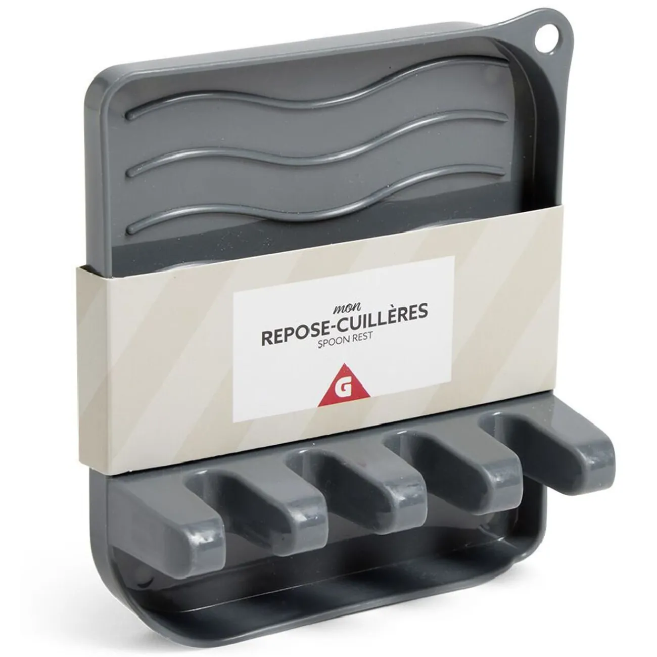 Gifi Support repose-cuillères plastique gris