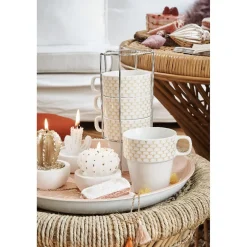 Gifi Support tasse avec 4 tasses empilables