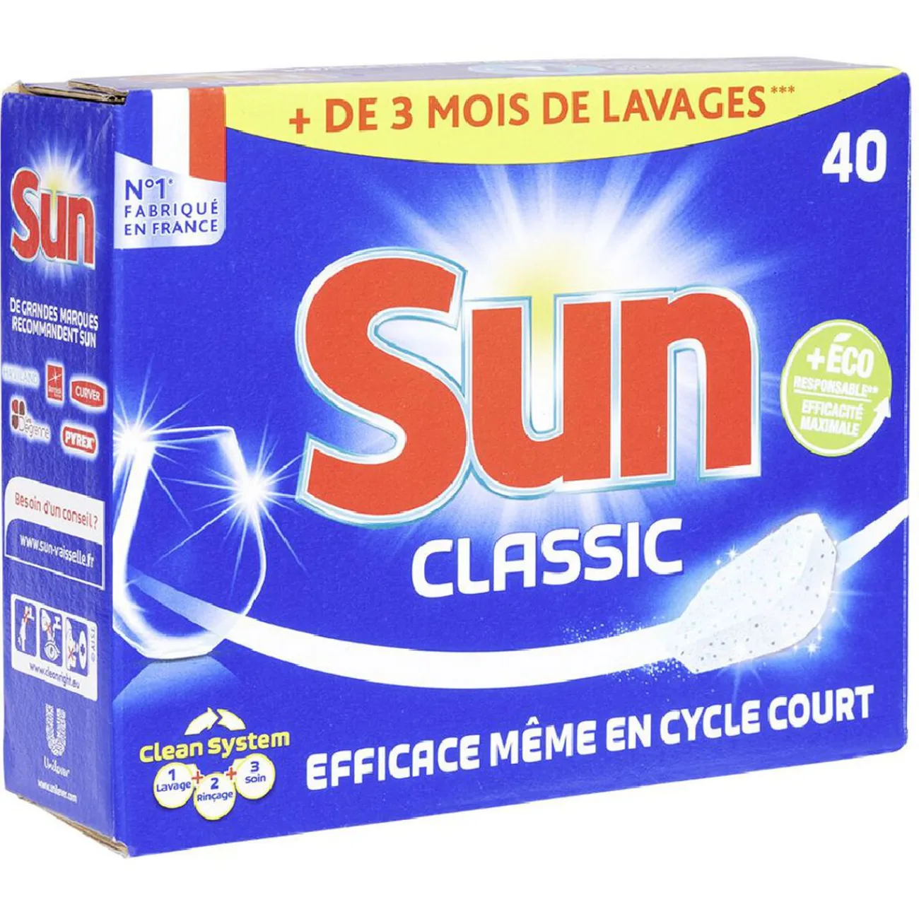 Gifi Nettoyage Et Entretien|Tablette lave-vaisselle Sun Classic 40 doses