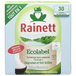 Gifi Nettoyage Et Entretien|Tablette lave-vaisselle tout en 1 Rainett certifié Ecolabel x30