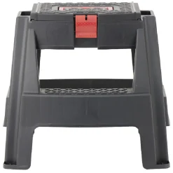 Gifi Aménagement Atelier^Tabouret 2 marches avec rangement intégré noir et rouge