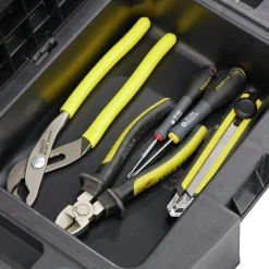 Gifi Aménagement Atelier^Tabouret 2 marches avec rangement intégré noir et rouge