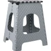 Gifi Aménagement Atelier^Tabouret marche pied pliant noir et gris H44 cm