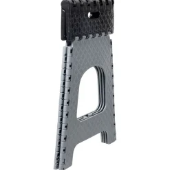 Gifi Aménagement Atelier^Tabouret marche pied pliant noir et gris H44 cm