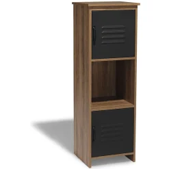 Gifi Rangement|Étagère 3 casiers Liverpool miel et noire