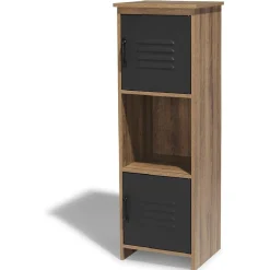 Gifi Rangement|Étagère 3 casiers Liverpool miel et noire