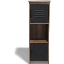 Gifi Rangement|Étagère 3 casiers Liverpool miel et noire