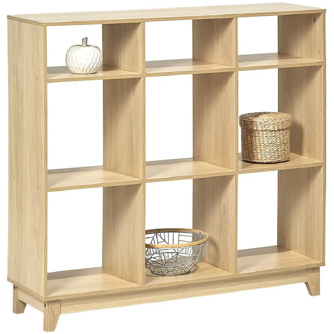 Gifi Rangement|Étagère 9 compartiment bois Dimensions: 102x29,7h96 coul nat