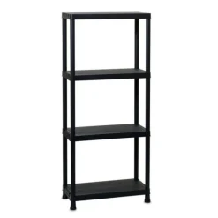 Gifi Rangement|Étagère 4 niveaux ajourés noire