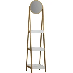 Gifi Aménagement Salle De Bain^Étagère 3 niveaux avec miroir blanc