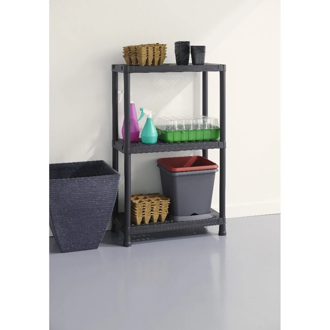 Gifi Rangement|Étagère 3 niveaux noir