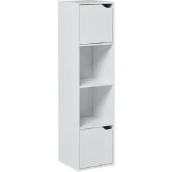 Gifi Rangement|Étagère Adam en bois blanc 4 niches