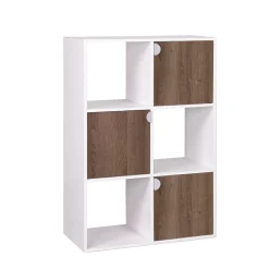 Gifi Rangement|Étagère Adam MDF blanche 6 cubes 60xH90x29,5cm