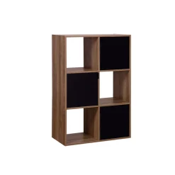 Gifi Rangement|Étagère Adam MDF Noir 6 cubes 60xH90x29,5cm